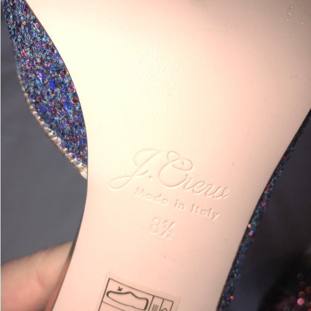 Jcrew D'Orsay Pump Glitter Size 8.5 Pink Green Holographic Wedding Formal Fairy - Picture 12 of 12